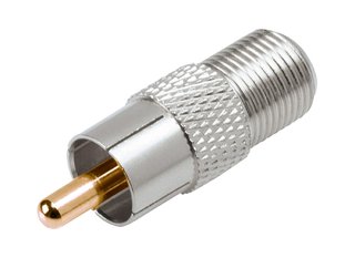 F Female to Male RCA Adapter, Card of 2