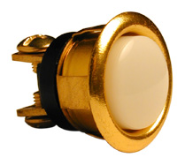 5⁄8" Pearl Push Button, Brass, Lighted