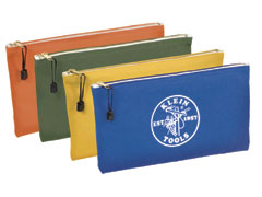 4-Pack Zipper Bags, Canvas, Assorted Colors, 12-1/2" X 7"